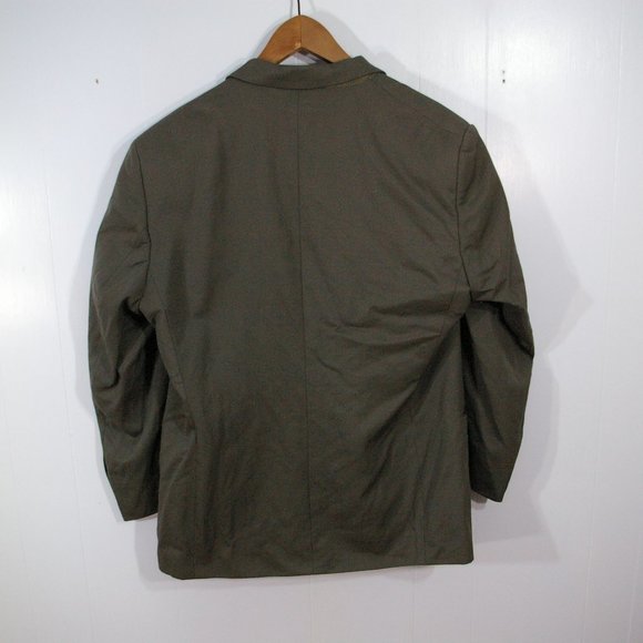 COPY - Vintage Gabardine Wool Blazer Jacket Mens 40S Two Button Green Gray Suit - Picture 6 of 11